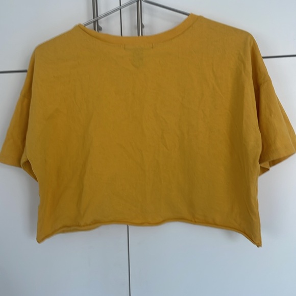 FOREVER 21 DROP SHOULDER CROP TEE - YELLOW - Picture 6 of 8